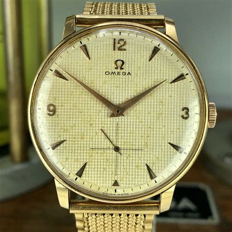 vintage omega watches gold|vintage omega solid gold watch.